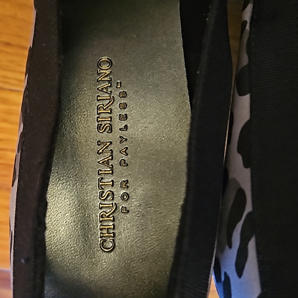 Christian Siriano for Payless black & gray leopard satin platform pumps size 8 - Picture 13 of 16